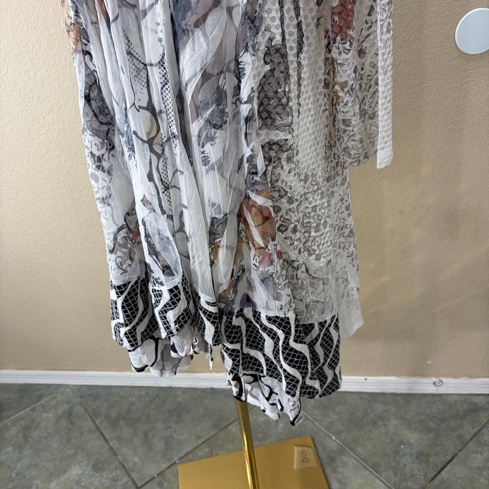 Kamana Womens BOHO Multi color Open Front Mesh Sheer Cardigan/Top Sz L Fairycore - Picture 3 of 14